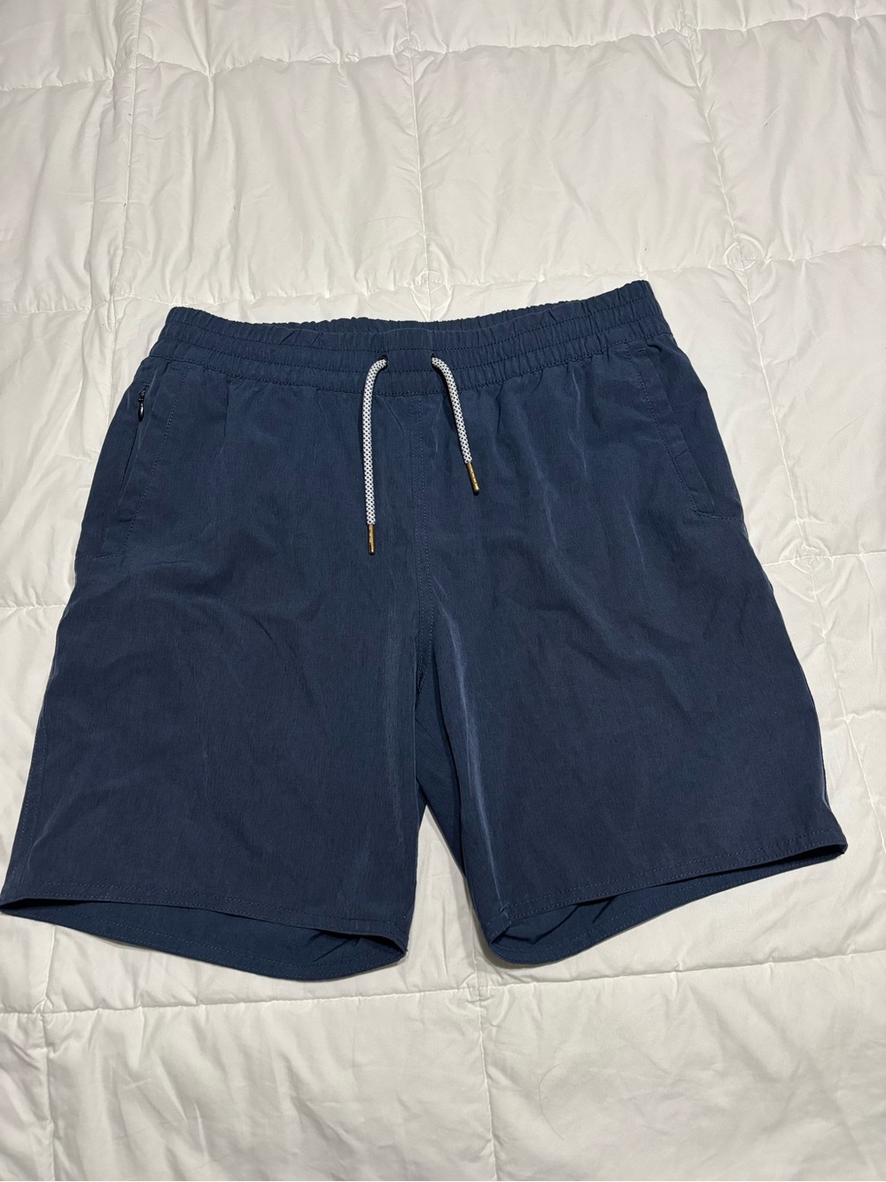 Buckle Navy Blue Drawstring Shorts